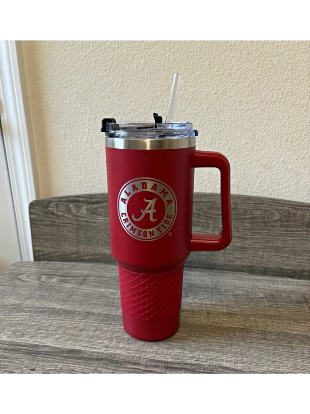 Alabama Crimson Tide 40oz Insulated Travel Tumbler w/ Handle Lid & Straw Red